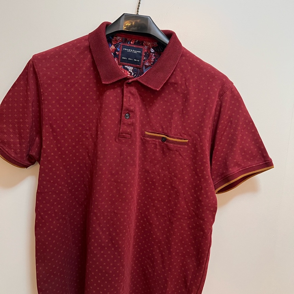 Denim & Flower Men's Polo Burgundy